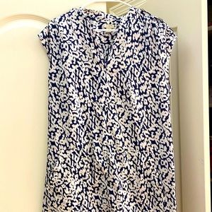 Lightweight J.Crew navy and white patterned dress